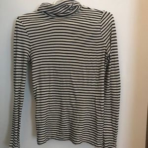 J Crew Tissue Turtleneck Striped T-shirt
